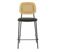 MEMPHIS - Chaise de bar simili cuir noir Noir