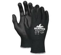 Memphis Gloves Gants de travail en Kevlar noir XL - Calibre 13 - Résistants aux coupures - Paume trempée et bout des doigts - Avec doublure en Kevlar synthétique sans couture - Vendu par 1 / PR