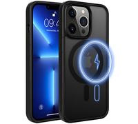 memumi Étui magnétique pour iPhone 13 Pro, [Compatible avec Mag Safe] Dos mat translucide avec bord en silicone souple, étui anti-empreintes digitales et résistant aux rayures pour iPhone 13 Pro -Noir