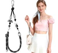 memumi Sangle de poignet pour téléphone avec perles - Court cordon universel,Bracelet de téléphone，lanyard multifonction pour smartphone, clés et sac
