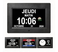 Memwake Horloge numérique,Horloge Senior,Calendrier electronique Senior | Télécommande sans fil, rappel de prise de médicaments, icône de période, grande police, affichage de l'heure et de la date