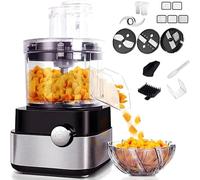 Memykoy Coupe-légumes électrique 600 W, Machine à découper Fruits et légumes de 5000 ML avec Lames de 6/8/10/12/15 mm, Hachoir Automatique à Vitesse réglable