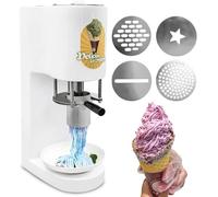 Memykoy Machine à Glace Professionnelle à Spaghetti, débit de 7,4 à 7,9 Gal/h, sorbetière avec 4 moules de Formes différentes, extrudeuse à Glace Professionnelle 80 W. White