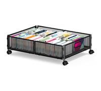 Memypers Rangement sous Le Lit, Conteneurs de rangement sous lit avec roulettes,Tiroir de Rangement Pliable en Métal sous Le Lit pour Chambre à Coucher, Vêtements (2)