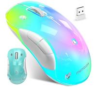memzuoix Souris sans Fil LED Souris Optique Rechargeable 2.4G avec Couvercle Magnétique, Éclairage RGB Doux, 1400 DPI, Design Ergonomique avec Récepteur USB pour Ordinateur Portable, PC et MacBook