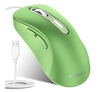 memzuoix Souris USB avec Câble Souris Optique 1400 DPI, 5 Boutons, Design Ergonomique avec Câble de 1,5m - pour Ordinateur, PC, Mac - Rouge Grenade (Vert)