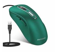memzuoix Souris USB avec Câble Souris Optique 1400 DPI, 5 Boutons, Design Ergonomique avec Câble de 1,5m - pour Ordinateur, PC, Mac - Rouge Grenade (Vert Foncé)