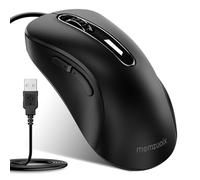 memzuoix Souris USB avec Câble - Souris Optique 1400 DPI, 5 Boutons, Design Ergonomique avec Câble de 1,5m - pour Ordinateur, PC, Mac - Noir