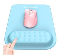memzuoix Tapis de Souris Ergonomique avec Support pour Poignet, Mousse à Mémoire Premium pour Soulagement de la Douleur, Base Antidérapante en PU pour Un Contrôle Stable et Fluide - Bleu Ciel