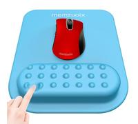 memzuoix Tapis de Souris Ergonomique avec Support pour Poignet, Mousse à Mémoire Premium pour Soulagement de la Douleur, Base Antidérapante en PU pour Un Contrôle Stable et Fluide - Bleu Cola