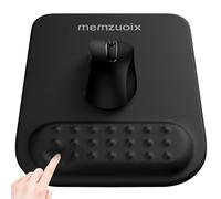 memzuoix Tapis de Souris Ergonomique avec Support pour Poignet, Mousse à Mémoire Premium pour Soulagement de la Douleur, Base Antidérapante en PU pour Un Contrôle Stable et Fluide - Noir
