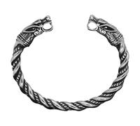 Men Accessoire Rustique Bijoux de mode en gras | Designs de mythologie nordique artisanale, manchette d'inspiration ancienne réglable, bracelet Dragon Motif, Consulte la descripción, Acier allié, Voir