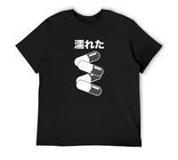 Men Akira Kaneda Japanese Retro T-Shirt Short Sleeve O-Neck Summer Fashion T Shirt Akira Pill Black M