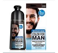 Men Beard Hair Color Instant Dye Black Mustache Beard Darkening Shampoo,Professional Men's Mustache & Beard Black Hair Color Dye Shampoo, 100ml. (1pcs)