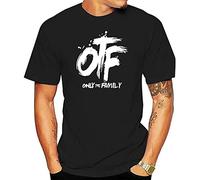 Men Black T-Shirts Fashion Adult Tees Cotton Tops O-Neck with Lil Durk OTF Pattern Printed Black L
