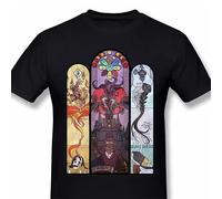 Men Bloodborne Halloween Horrible Games Black T-Shirts Yharnam Stained Glass Pure Cotton Tee Harajuku Daily Life Black 3XL