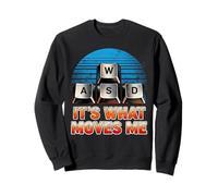 Men Boys Kids Funny PC Gamer Vintage WASD It's What Moves Me Sweatshirt