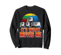 Men Boys Kids Funny PC Gamer Vintage WASD It's What Moves Me Sweatshirt