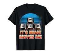 Men Boys Kids Funny PC Gamer Vintage WASD It's What Moves Me T-Shirt