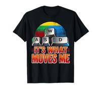 Men Boys Kids Funny PC Gamer Vintage WASD It's What Moves Me T-Shirt
