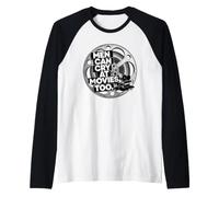 Men Can Cry AT Movies Too B & W Classic Film Reel Canister Manche Raglan