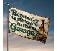 Men Cave Decor Beeriah'Sy Taste! Ascs In The M Garage Flag Stuff For Your Room Camper Decorations For Inside (152 x 244 cm)