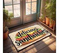 Men Cave Decor Delicious Sandwichs : un paillasson classique pour porte d'entrée, accueil de ferme (40 x 60 cm)