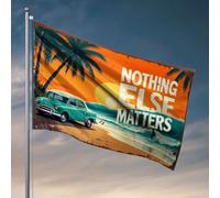 Men Cave Decor Nothing Else Matters But This Vintage Beach Drive Drapeau Automne Drapeau Jardin Bateau Drapeau (152 x 244 cm)