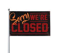 Men Cave Decor Sorry We'Re Drapeau fermé Lac Maison Décor Garage Décor pour homme (152 x 244 cm)