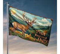 Men Cave Decor Visit England : The Land of Deer and Scenic Beauty Flag Stuff For Your Room Camper Decorations For Inside (152 x 244 cm)