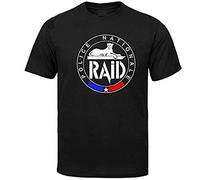 Men Clothes Raid French Police Men's T Shirt Anti-Terrorism Unit GIGN O Neck Tee T-Shirts Black S