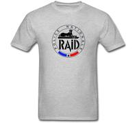 Men Clothes Raid French Police Men's T Shirt Anti-Terrorism Unit GIGN O Neck Tee T-Shirts Size S