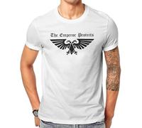 Men Clothing Blue Planet T Shirt Harajuku Retro Tshirt The Emperor Protects Fashion Short Sleeve Tee Ropa Hombre Camisetas Manches Courtes(Medium)