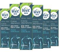 Men - Crème Dépilatoire Homme - Peaux Sensibles - 200 Ml - Lot De 6[Z260]