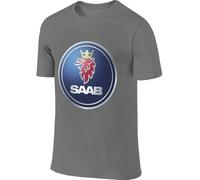 Men Custom Cool Tee Shirt NEVSl Motors Saab Logo T Shirt Manches Courtes(3X-Large)