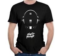 Men Daft Helmet Punk T-Shirt Black Graphic Unisex Tee Shirt Black Black M
