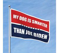 Men Decor My Dog Is Smarter Than Biden Drapeaux pour Man Cave Garden Flag Stand (60 x 90 cm)