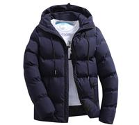 Men Doudoune en Duvet Autumn and Winter Solid Zipper Loose Outdoor Cotton Coat Top Blouse Jacket Gilet Homme Hiver Chaud Polaire Légère Coupe Vent Homme avec Capuche pour La Randonnée Cyclisme