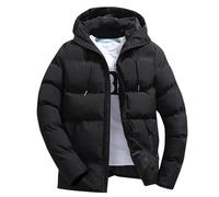 Men Doudoune en Duvet Autumn and Winter Solid Zipper Loose Outdoor Cotton Coat Top Blouse Jacket Gilet Homme Hiver Chaud Polaire Légère Coupe Vent Homme avec Capuche pour La Randonnée Cyclisme