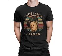 Men Downton Abbey Violet Crawley T Shirt Dowager Maggie England London Smith Cotton Short Sleeve Tees T-Shirt Black Manches Courtes(Small)