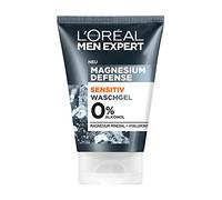 Men Expert Gel nettoyant pour peaux sensibles des hommes, à l'acide hyaluronique pour un teint soigné, gel nettoyant magnésium Defense Sensitiv 1 x 100 ml