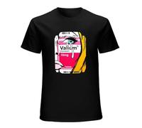 Men Fashion Print Cotton T Shirt Valium Happy Pills MDMA Xanax LSD Tumblr Ganja DMT Men Funny T Shirt Short-Sleeved T-Shirts Black XXL
