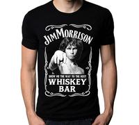 Men Fashion T-Shirt Jim Morrison Show Me The Way to Bar Doors Logo Men's T-Shirt Men Casual Shirt Black