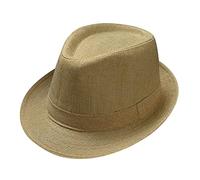 Men Fedora Trilby Straw Hat Womens Mens British Classic Panama Jazz Hats Summer UV Protection Sun Visor Hat Men Short Brim Outdoor Beach Sun Cowboy Hats Cap
