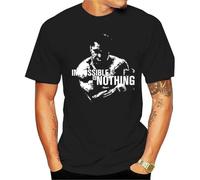 Men Funy Tshirt Mohamed Ali Impossible is Nothing Short Sleeve O-Neck Tops Tee Men t Shirt Black L