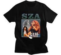 Men Hip Hop Harajuku Streetwear Summer Tees Rapper SZA Ctrl X SOS Album Print T Shirt Black 3XL