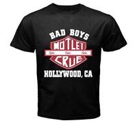 Men Hip Hop T Shirt Motley Crue Bad Boys Metal Rock Band Printed Black T Shirts Short Sleeve Funny Tees