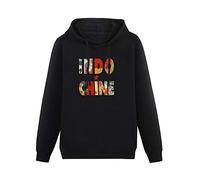 Men Long Sleeve Hooded Sweatshirt Indochine Le Baiser Cotton Blend Hoody Black S