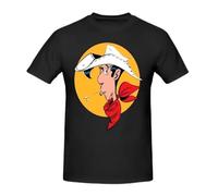 Men Lucky Luke T Shirts Cartoon Cotton Tops Novelty Short Sleeve Round Neck Tees Plus