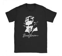 Men Ludwig Van Beethoven T Shirts Music Composer Novelty Crewneck Fun Clothes Black 3XL